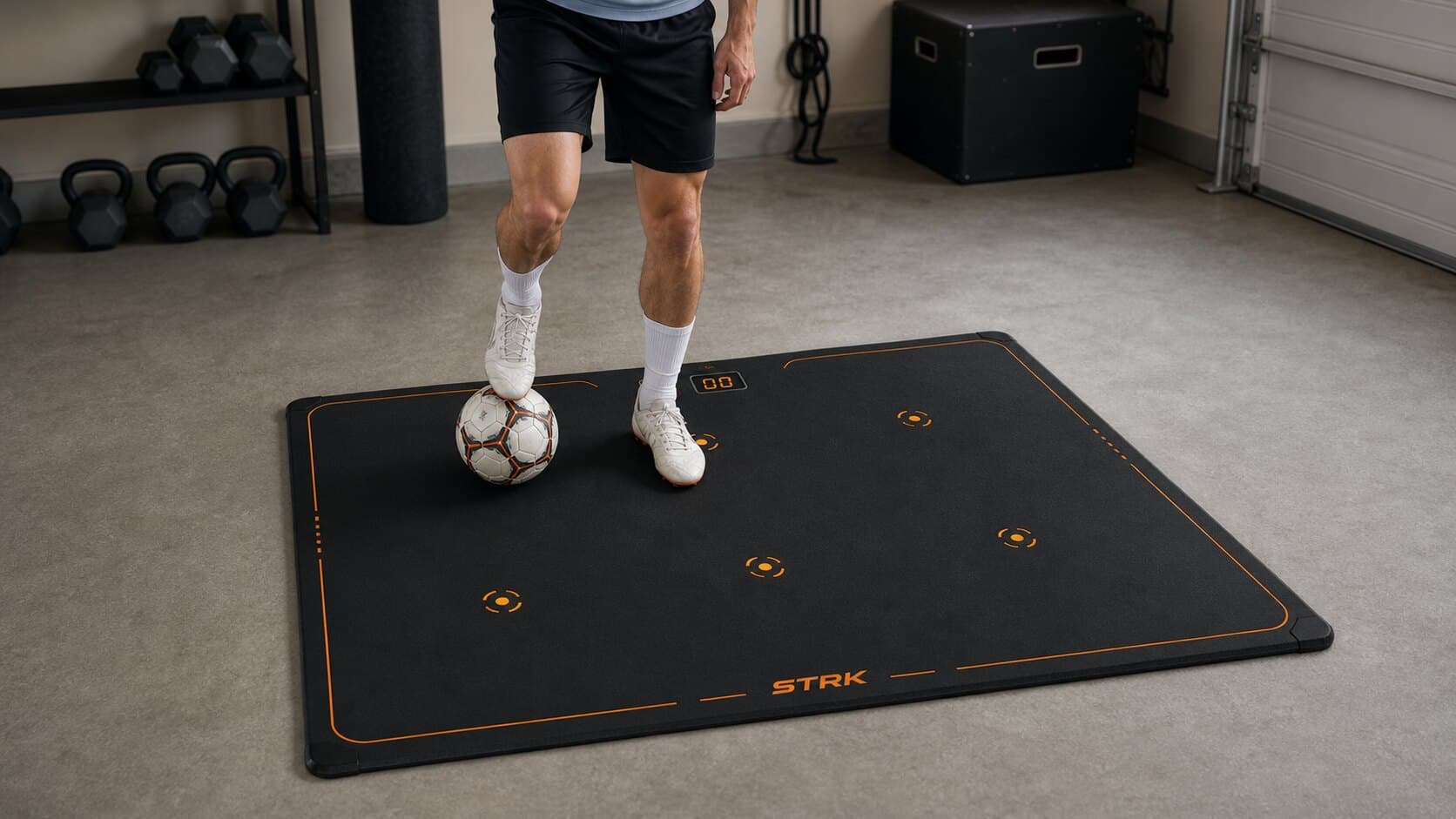 Daily soccer touch routine with ball control on a STRK training mat