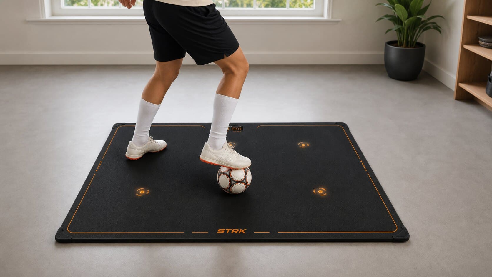 Beginner first touch training at home on a STRK football mat
