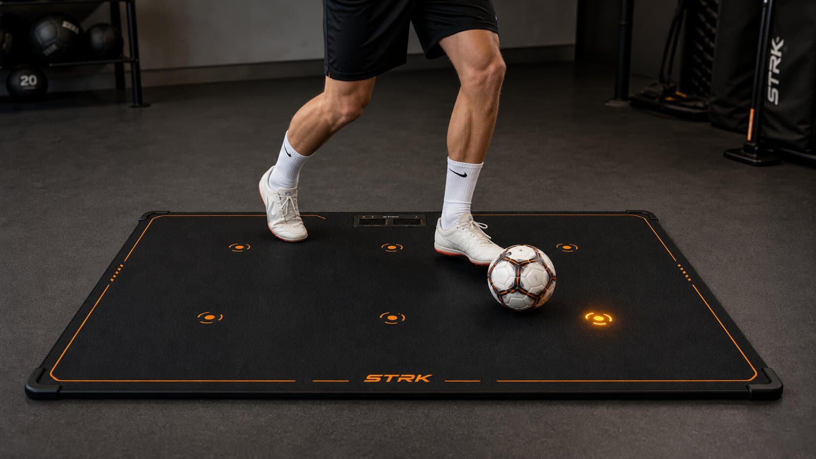 World Cup 2026 inspired reaction drills with soccer ball and STRK cues