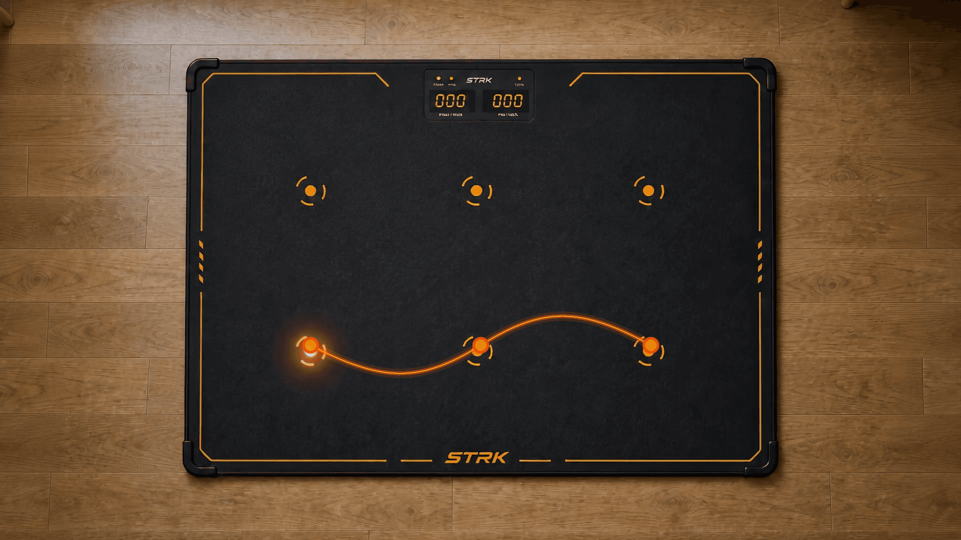 STRK mat showing designed light training paths